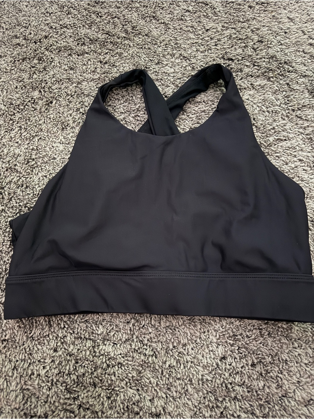 Fabletics Black High-Neck Crisscross Sports Bra